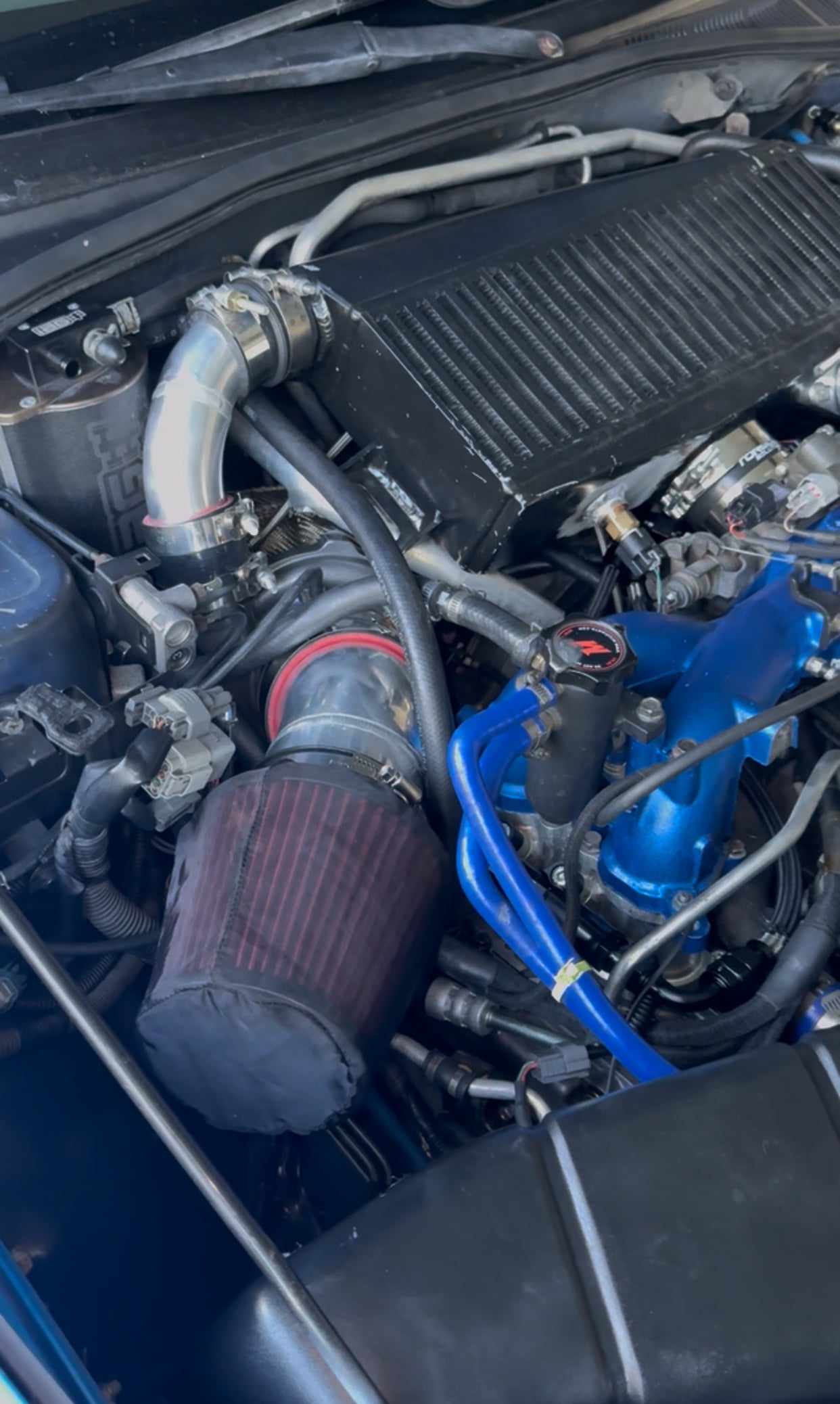 Rotated turbo top mount kit